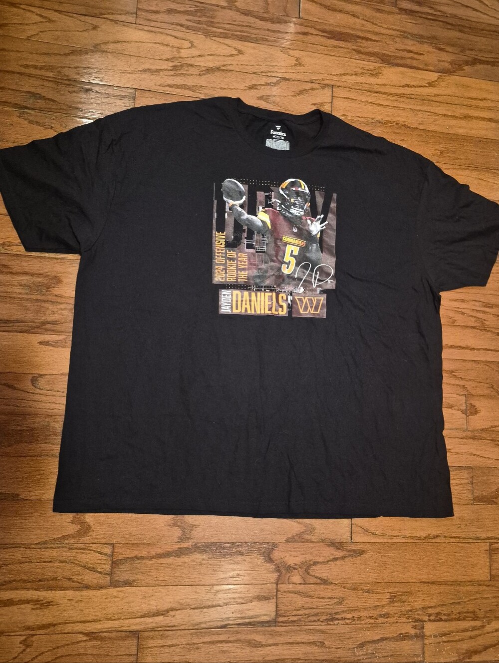 Washington Commanders Redskins Jayden Daniels Mens Sz 5XL Fanatics Black Shirt